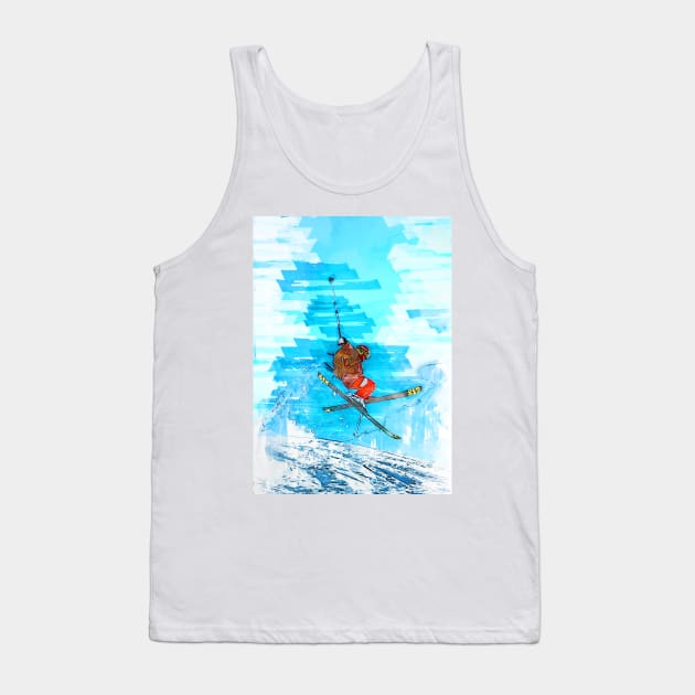 Cross Skier Jump Abstract. For ski lovers. Tank Top by ColortrixArt